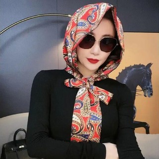 SOULSPACE Baotou Mũ Mô Phỏng Lụa Thoáng Khí Hồi Giáo Turban, Mũ Chống Nắng Mềm Thời Trang Nữ