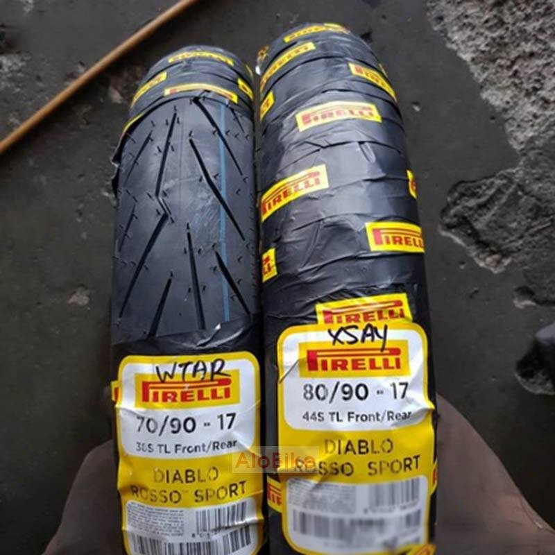 Cặp Vỏ Pirelli 70/90-17 và 80/90-17 Không Ruột DIABLO ROSSO SPROT 17 ...