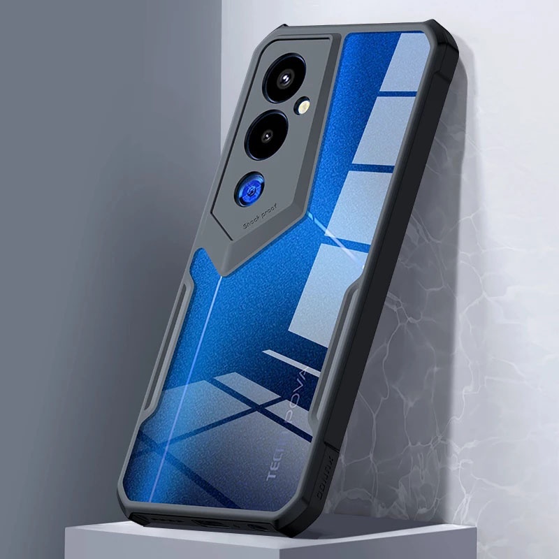 Ốp điện thoại chống sốc 3in1 Tecno Pova 4 Pro + màng kính cường lực + Phim ống kính máy ảnh