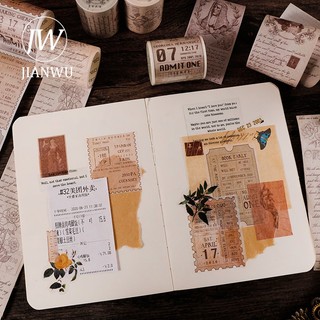 Jianwu 5cm * 3m / Cuộn Châu Âu Và Mỹ Retro Series Báo Ghi Chú Washi Băng Giấy Sáng Tạo DIY Cắt Dán Trang Trí Văn Phòng Phẩm