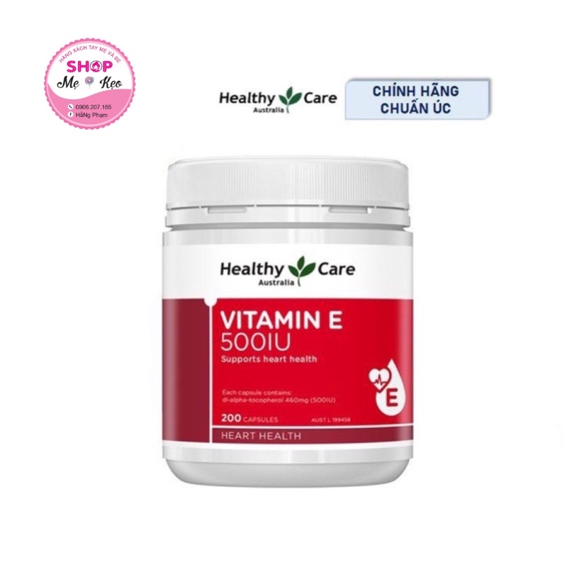 [Tem CHEMIST] VITAMIN E HEALTHY CARE 500IU 200 viên - Xuất xứ Úc