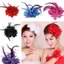 JUNYUE88US Hoa Lông Vũ Kẹp Tóc Ngọt Ngào Vintage Đính Hạt Trẻ Em Mỏ Vịt Kẹp Tóc Cô Dâu Cưới Kẹp Tóc Khiêu Vũ Chương Trình Mũ Nón Cho Bé Barrettes Đảng Mũ