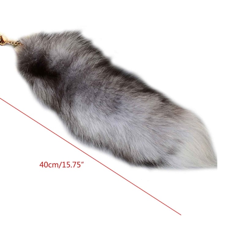 Cinna Plush-Fox Đuôi Móc Khóa Lông Thú Đuôi Móc Khóa Móc Khóa 40cm Đuôi Động Vật