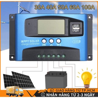 Ảnh 2 – MPPT 30A/60A 12V/24V Tự động lấy nét theo dõi bảng điều khiển năng lượng mặt trời Bộ điều chỉnh sạc với cổng USB ké
