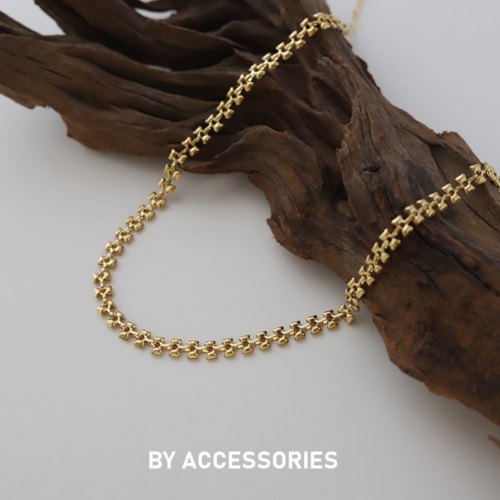 Vòng cổ choker nữ titan kiểu chiếc lá mạ vàng 18K không gỉ WN2308