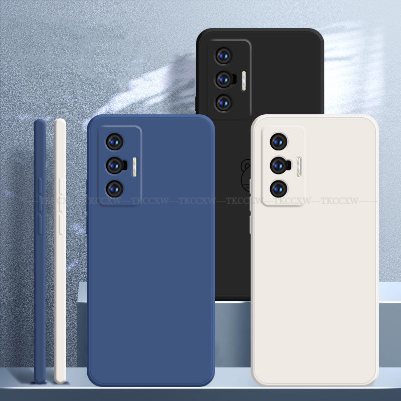 Ốp Điện Thoại TPU Dẻo Vuông Màu Kẹo Ngọt Tươi Tắn Đơn Giản Cho Vivo X90 X80 X70 X60 Pro