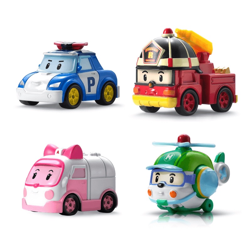Robocar Poli Die-Cast Brooms Town Rescue Team Series 4 Types / Mini Car ...