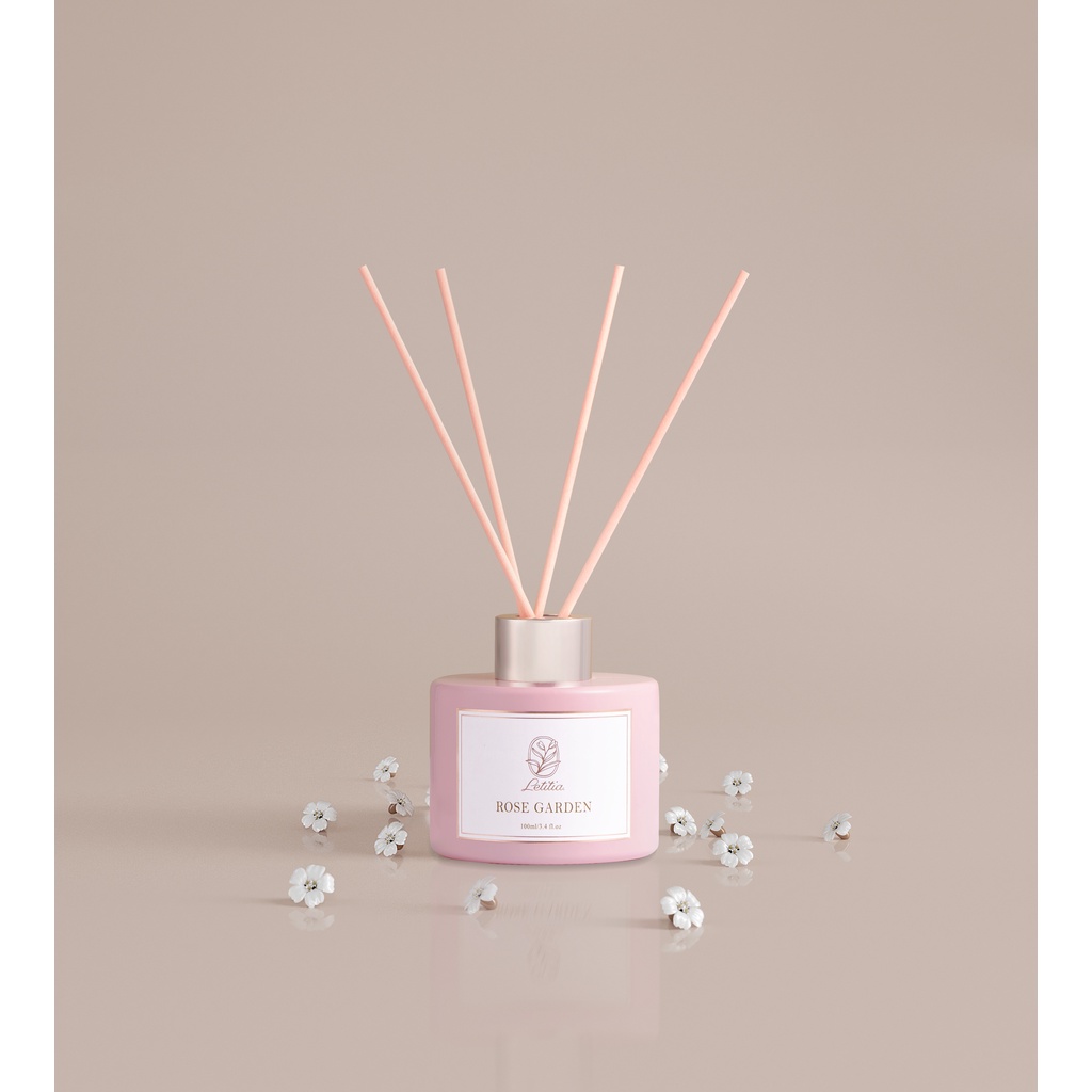 Tinh Dầu Khuếch Tán Cao Cấp Cắm Que Thơm Phòng Letitia Hương Rose Garden - Hoa Hồng Size 100ml