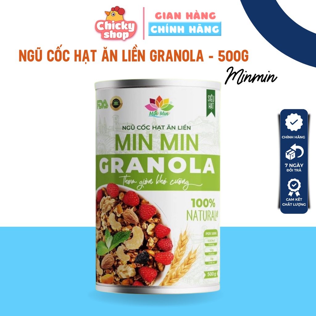 Ảnh Ngũ cốc hạt ăn liền Granola Min Min hộp 500g 1