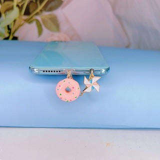 Nút Bịt Chống Bụi Cho Cổng Sạc Điện Thoại / Tai Nghe Hình Bánh Donut diy