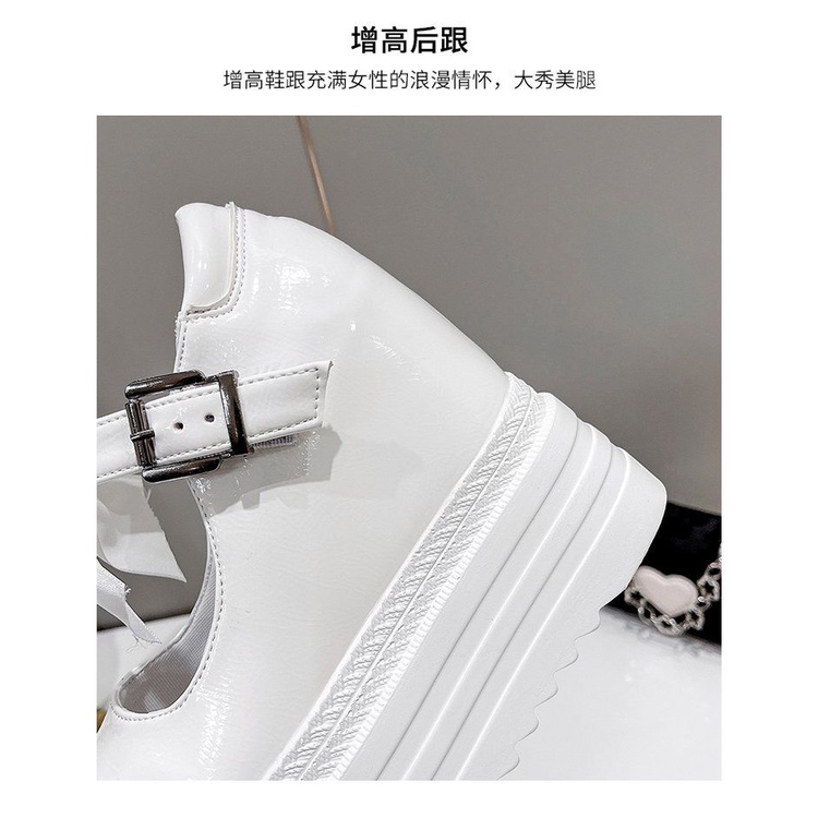 Giày Da Đế Xuồng Cao 12cm Đính Nơ Nhỏ Xinh Hợp Thời Trang Mùa Thu Cho Bạn Gái