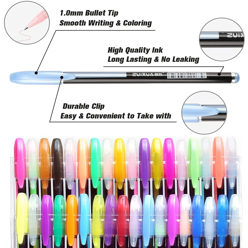 Set 48 Bút Gel Kim Tuyến Nhiều Màu Sắc Dùng Vẽ Tranh Nghệ Thuật