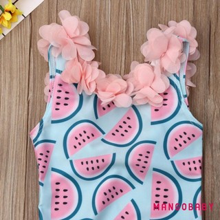 Mg-baby Bé Gái Đồ Bơi Một Mảnh Hoa Ruffle Cổ Dưa Hấu In Hình Đồ Bơi Lưng Bikini