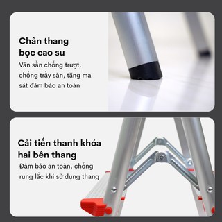 Thang nhôm gấp chữ A FUJIHOME DL-206 3-4-5-6 bậc gọn nhẹ chắc chắn - Bảo hành điện tử toàn quốc