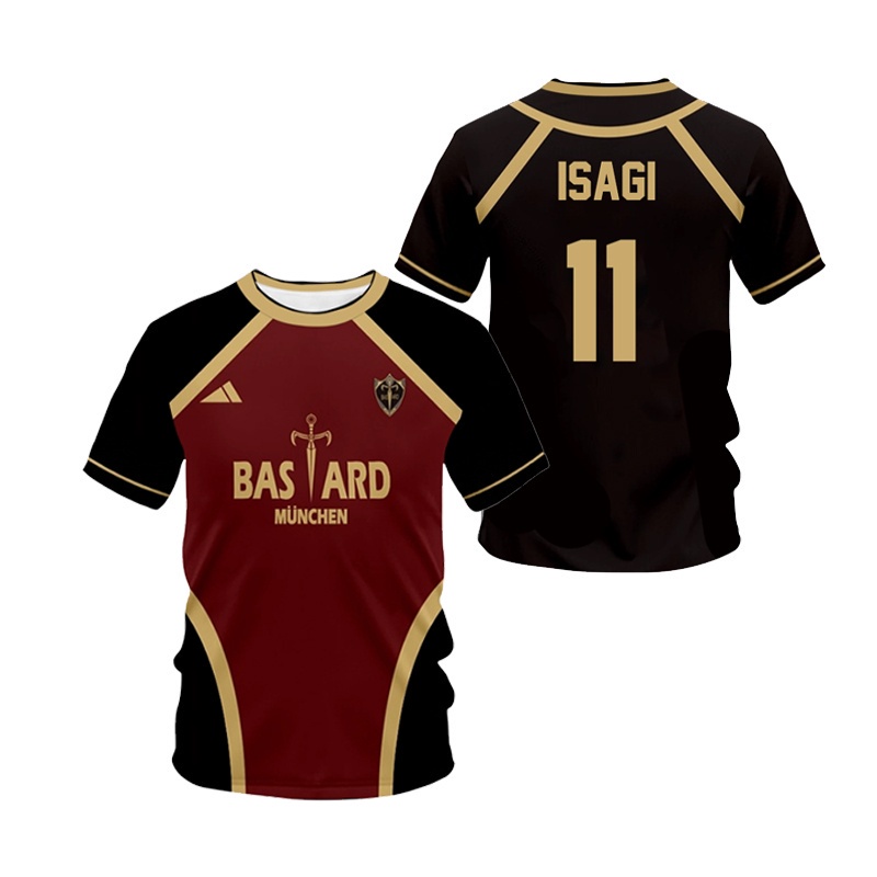 Yg Blue Lock Jersey Áo Thun Anime Tee Tay Ngắn Áo Cosplay Bastard Munchen Thời Trang Áo Sơ Mi Thể Thao Oversize
