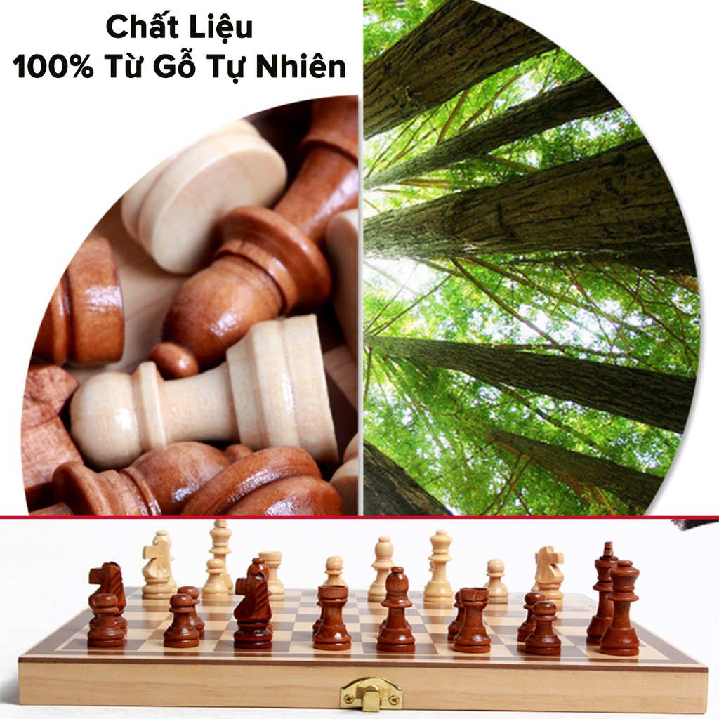 Ảnh Bộ Cờ Vua Nam Châm Bằng Gỗ Size Nhỏ 29*29*2.5cm Cao Cấp, An Toàn Chính Hãng Amalife 1