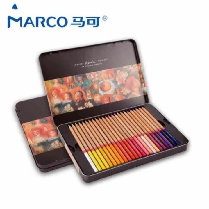 Hộp thiếc chì màu khô MARCO RENOIR cao cấp 36/48 màu