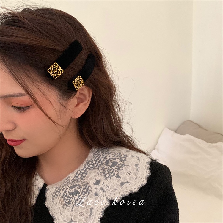 Kẹp Tóc Nhung Đen Phong Cách Retro Thời Trang Cho Nữ
