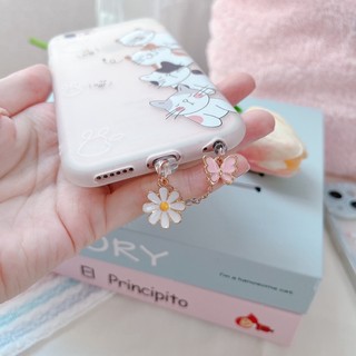 Nút Bịt Chống Bụi Cho Lỗ Cắm Điện Thoại Di Động Hình Chân Mèo Màu Cầu Vồng Dễ Thương