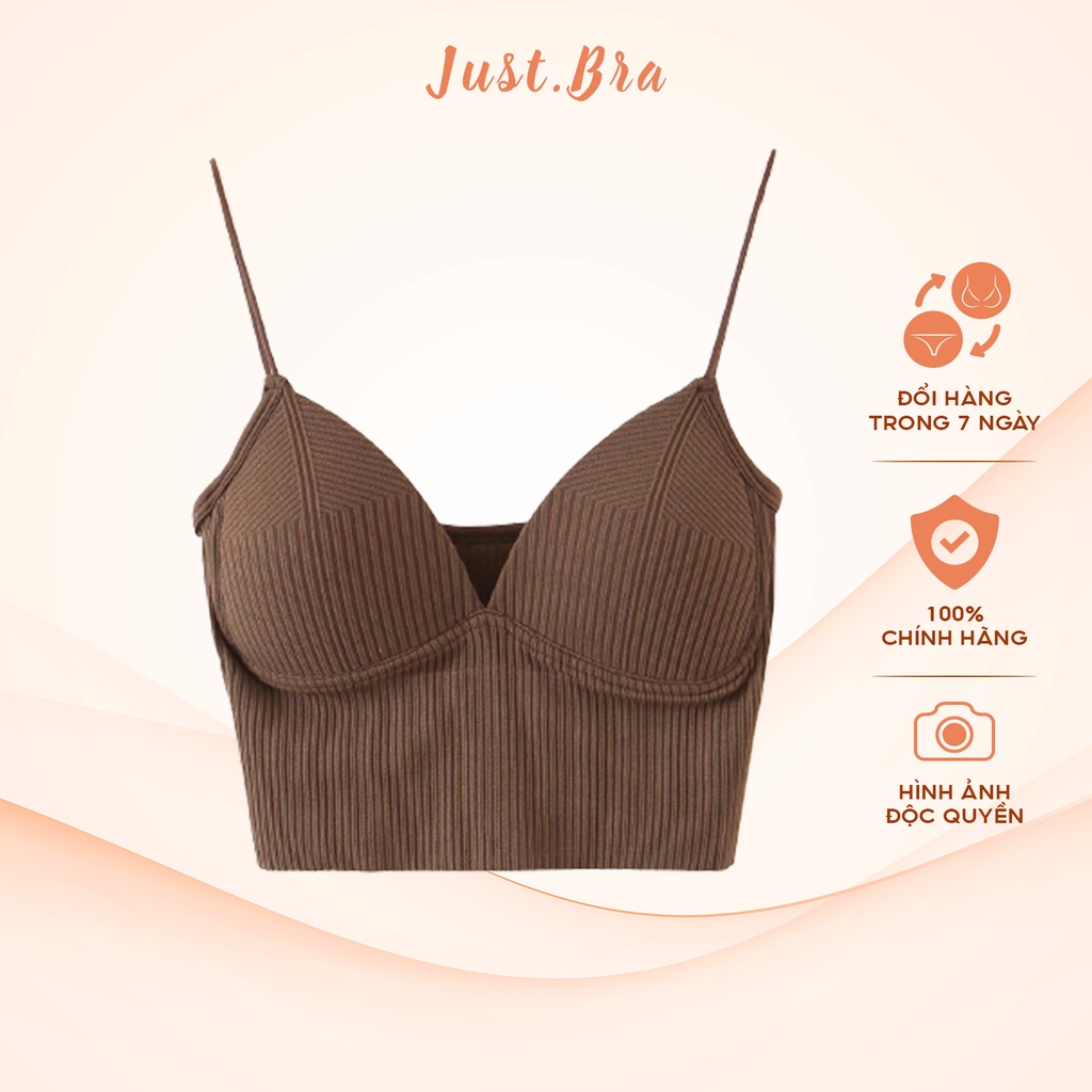 Áo ngực thun gân Just Bra thiết kế khoét lưng sâu 2 dây mảnh quyến rũ AB375