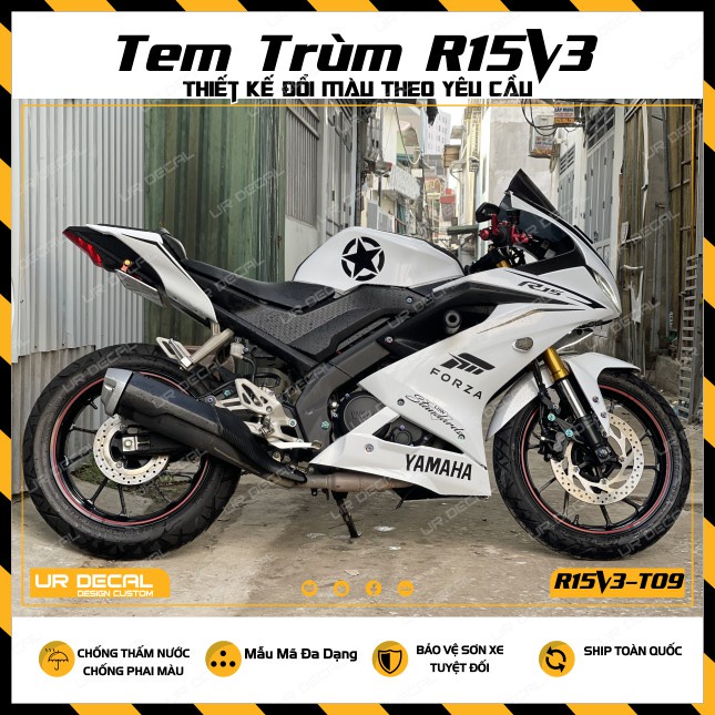 Tem xe Yamaha R15 V3 trắng - mẫu trùm cực đẹp mới nhất 2023| R15V3 09 ...