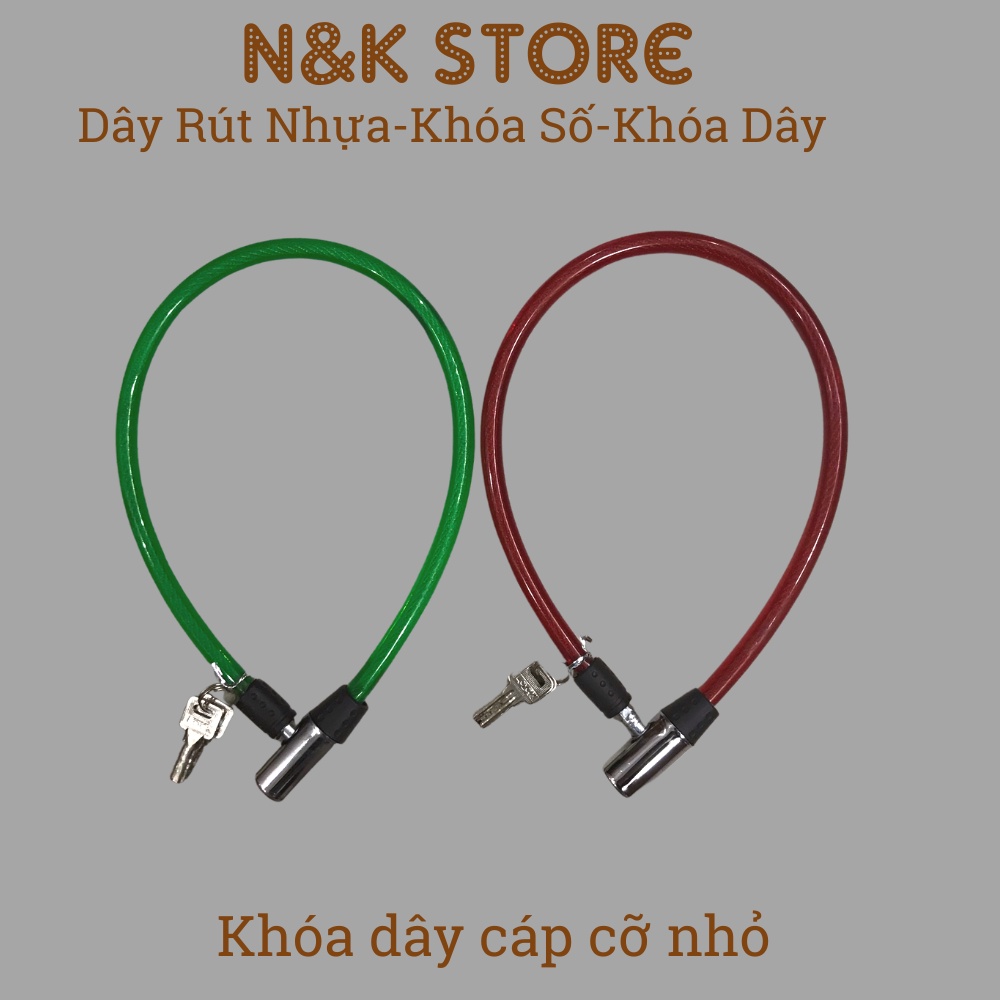 Khóa dây cáp chất lượng cao, dây khóa chống trộm chống cắt, khóa xe đạp xe máy chắc chắn an toàn