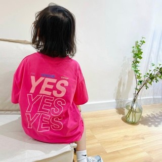 AT2-M-[tomnaukids] Áo thun cộc tay bé gái chữ Ye.s cá tính - Size 9-40Kg