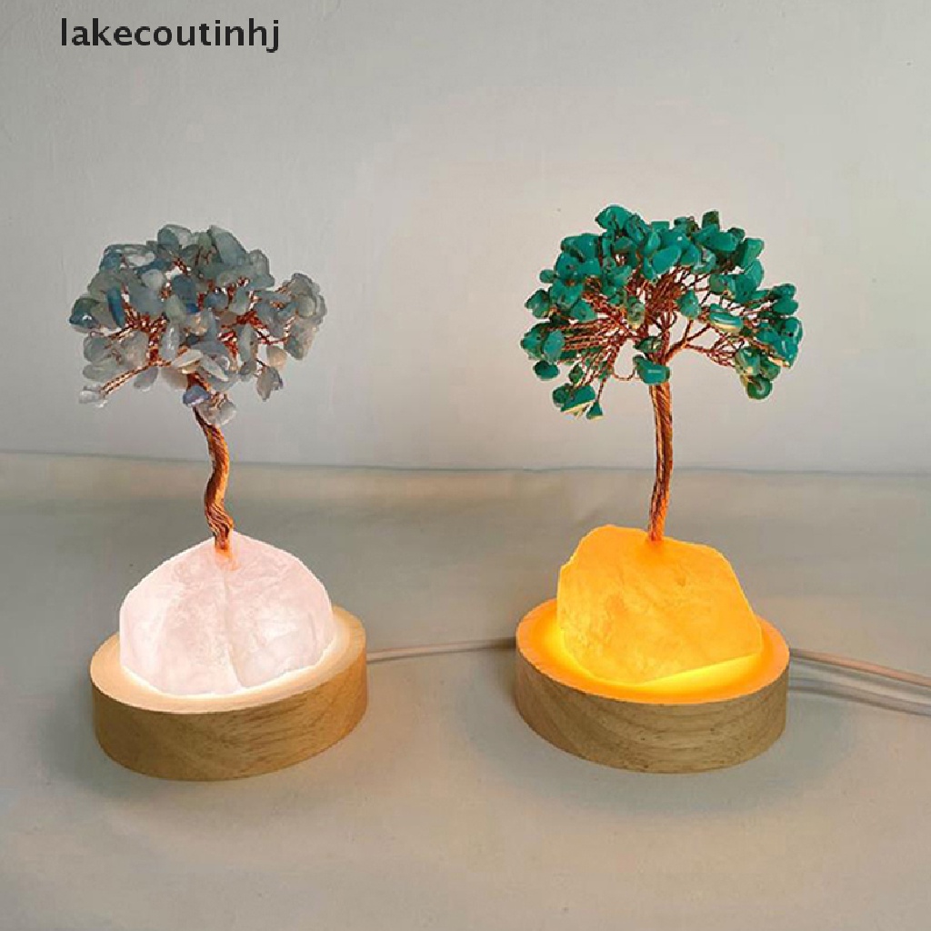 Lakecou Đèn ngủ LED tròn Đế trưng bày trang trí cho pha lê Trang trí kính tinh thể