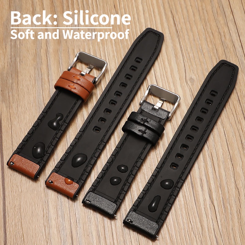 Dây Đeo Thay Thế Bằng Da Thật 18mm 20mm 22mm Cho Đồng Hồ Thông Minh Amazfit / Samsung