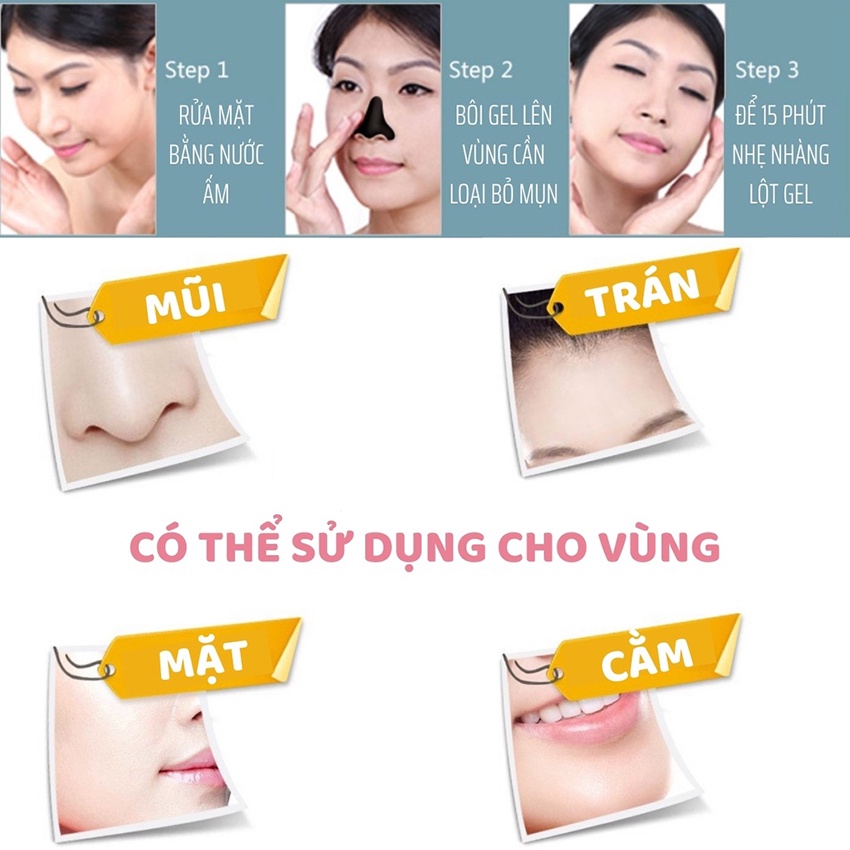 [Tuýp Lớn 60g] Gel Lột Mụn Đầu Đen Than Tre Tự Nhiên Bioaqua – Lột Sạch Mụn Đầu Đen, Bụi Bẩn, Thải Độc Cho Làn Da