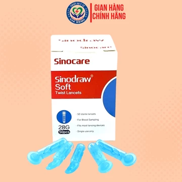 Kim chích máu Sinocare Sinodraw dùng máy đo đường huyết - Hộp 50 Kim