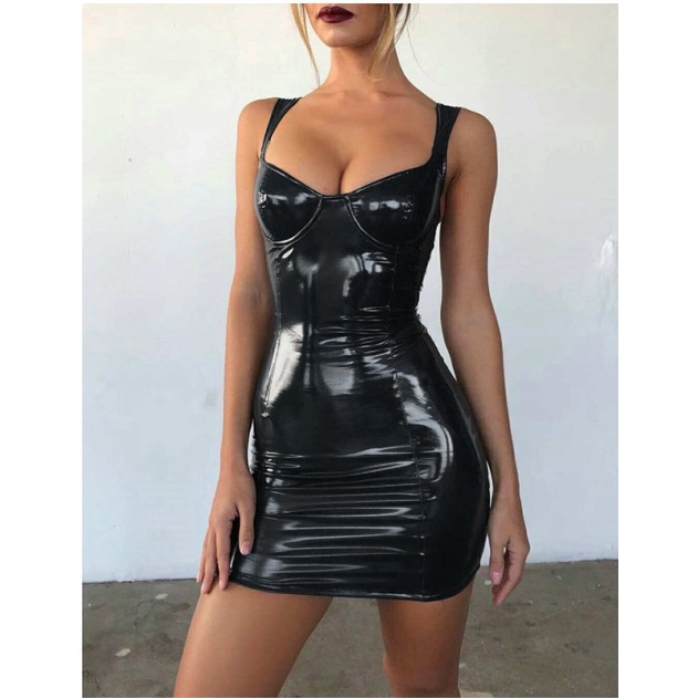 Đầm Body Da PU Thiết Kế Ôm Sát Quyến Rũ