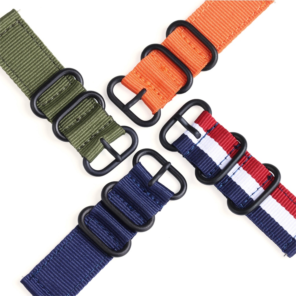 Dây Đeo Đồng Hồ Bằng Nylon Tháo Lắp Nhanh Họa Tiết Kẻ Sọc 18mm 20mm 22mm 24mm Cho Nam Và Nữ