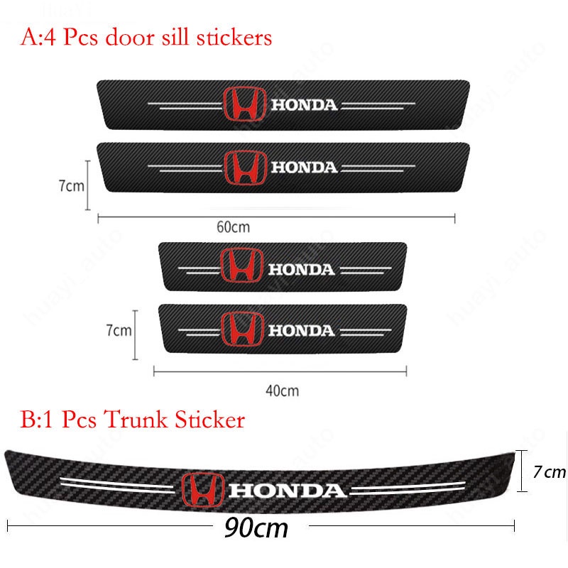 HONDA Miếng Dán Chống Trầy Chống Thấm Nước Cho Accord Br-v Cr-v Mugen Power Mobilio Hr-v Fit Brio Jazz Civic City