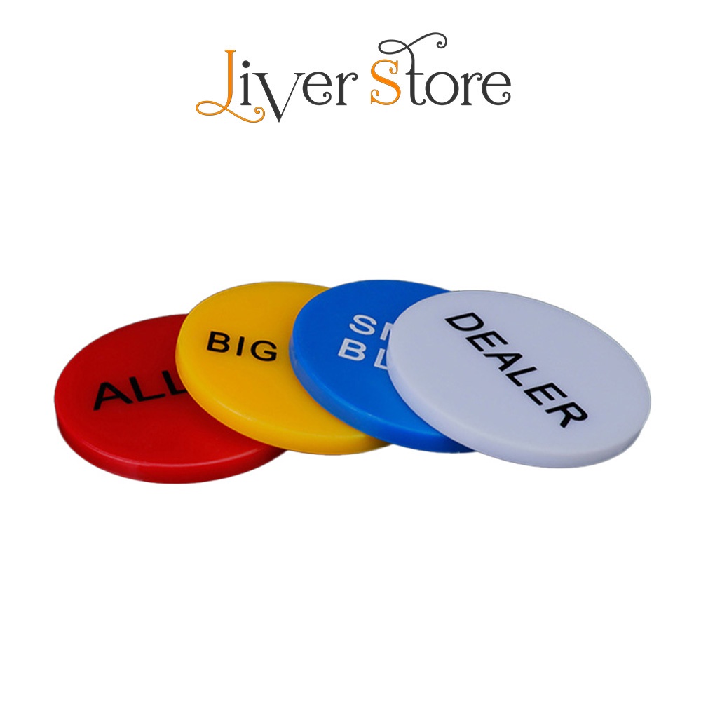 Fichas De Poker Dealer Big Blind Small Blind Jogo 3 Peças