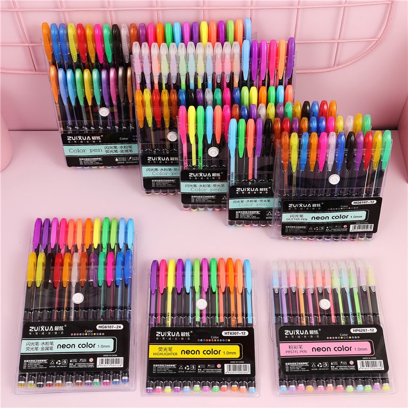 Set 48 Bút Gel Kim Tuyến Nhiều Màu Sắc Dùng Vẽ Tranh Nghệ Thuật
