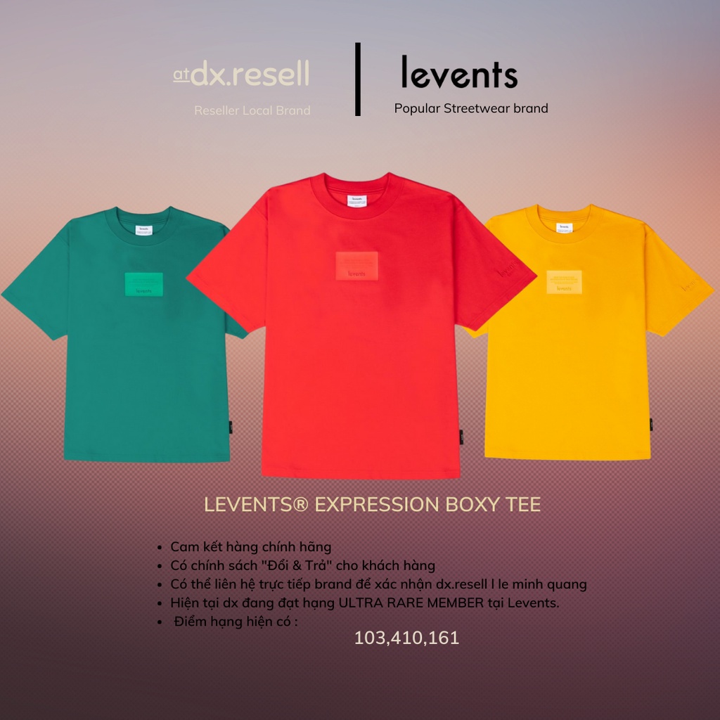 Áo Thun LEVENTS® EXPRESSION form BOXY (Green,Red,Yellow) form áo nhỏ ...