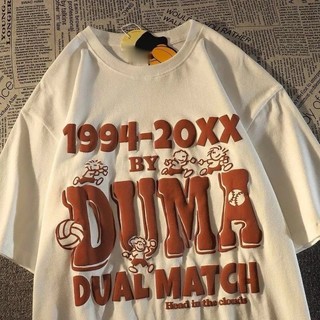 Áo thun tay lỡ from rộng nam nữ in Chữ nổi DUMA 1994 unisex
