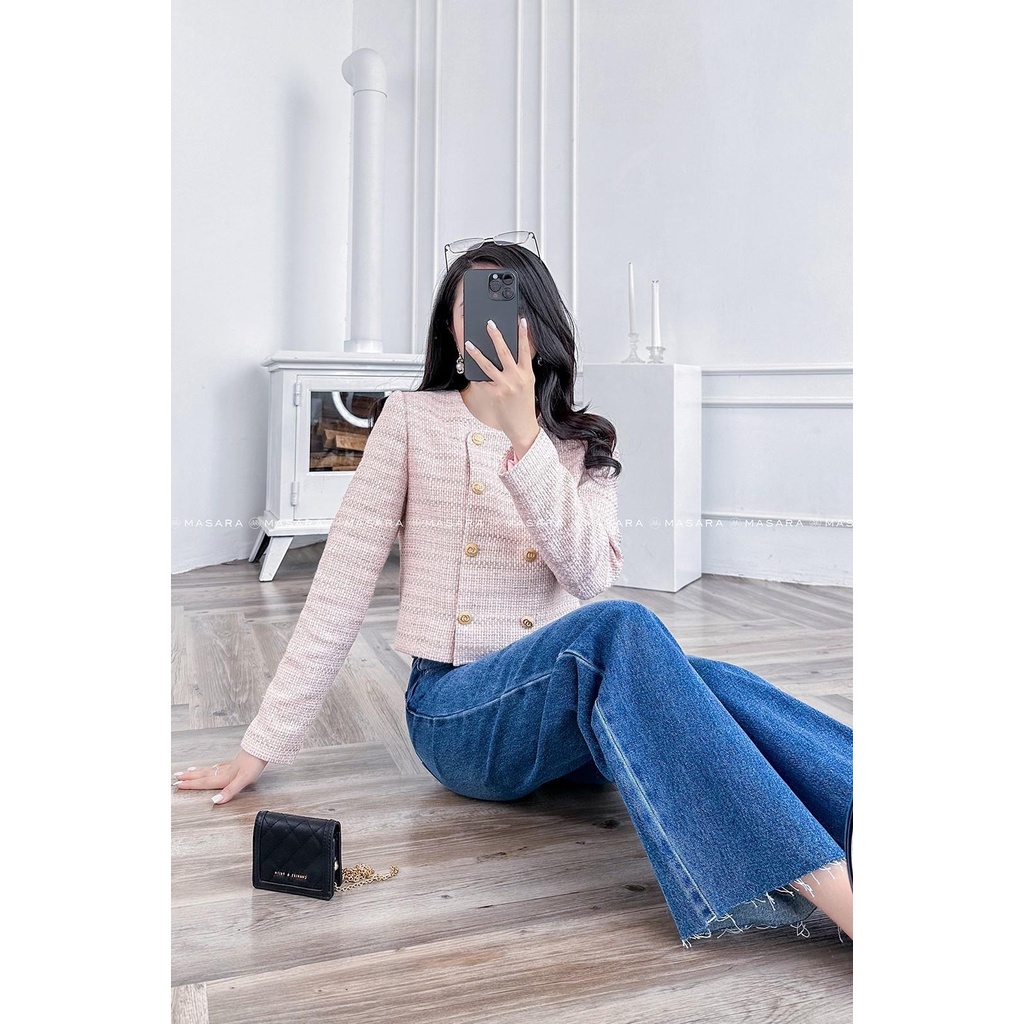 ÁO VEST 2 HÀNG NÚT MÀU HỒNG NHẠT