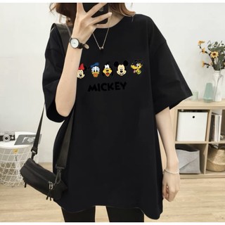 Áo thun phông nữ nam form rộng KONOVA chất liệu cotton thoáng mát in hình mikey pluto