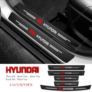 Miếng Dán Cửa Xe Hơi Bằng Sợi Carbon Chống Trầy Cho Hyundai i10 stargazer Kona Getz Accent Elantra Tucson I30 Santafe Creta ix35 I20 I40 H1