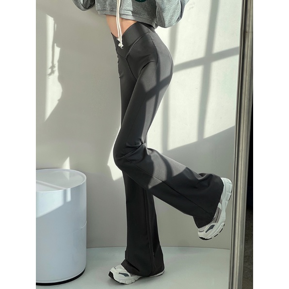 Slimmer Quần Legging Thể Thao Lưng Cao Dáng Ôm Cổ Chữ V Thiết Kế Chéo Eo Quyến Rũ Phong Cách Âu Mỹ