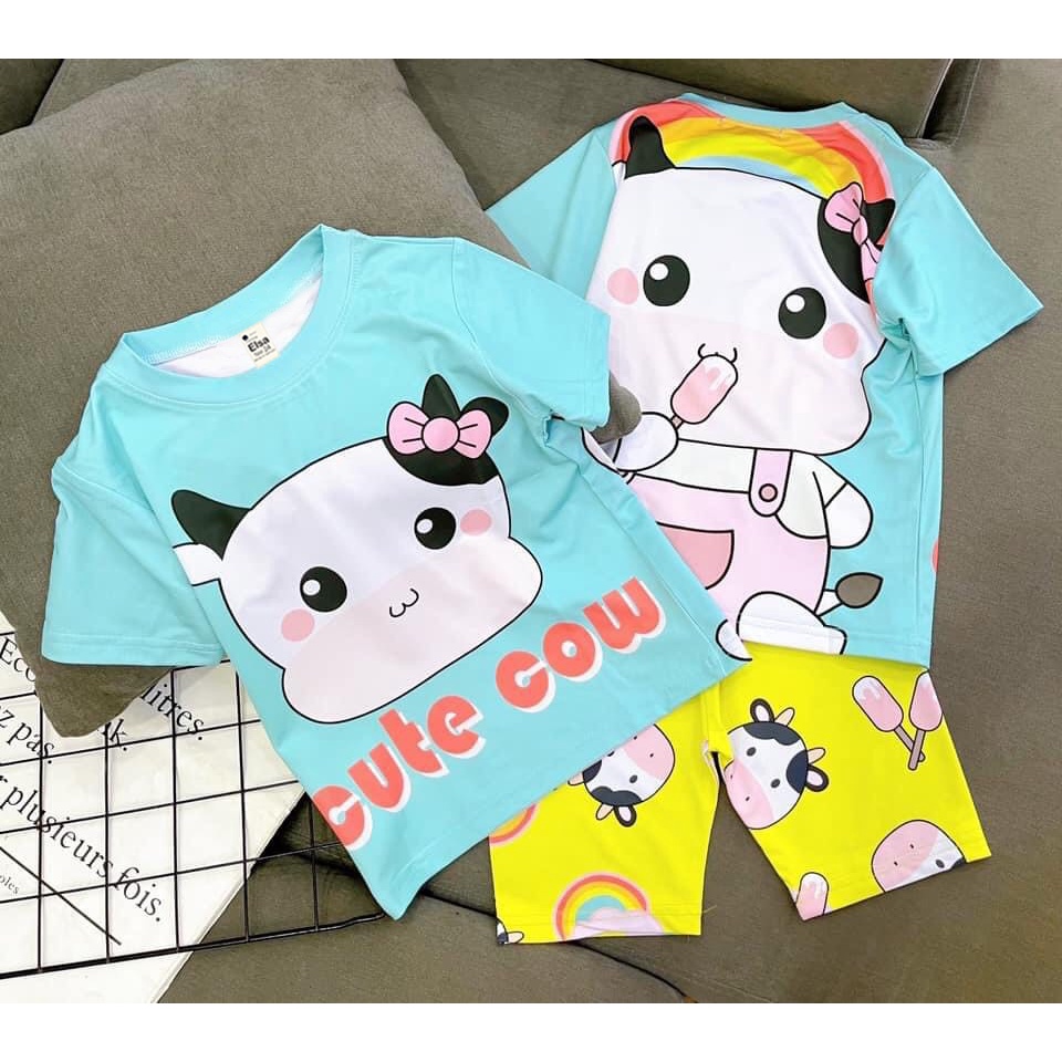 [8-40Kg] Bộ đồ bé gái quần Lửng in hình 3D HOT TREND chất vải mềm mịn thoáng mát được các bé yêu thích BGL13