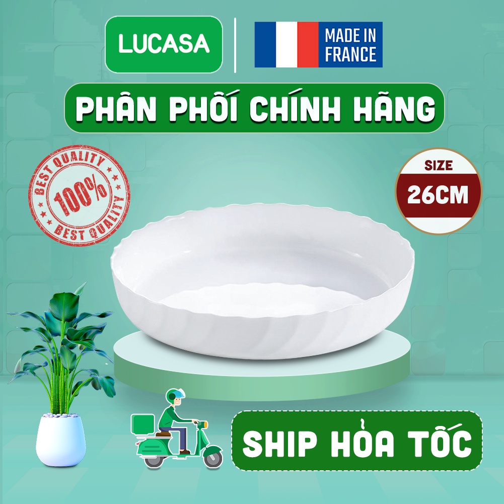 Khay Nướng Thủy Tinh Luminarc Smart Cuisine Trianon Tròn 26cm - L4021 | Phân Phối Chính Hãng
