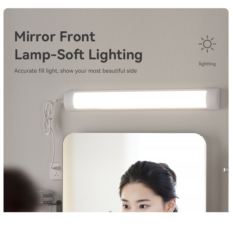 Đèn ống Led, đèn led T5 30cm/50cm, Ống bán nguyệt 10W 20W Trang trí tường cho phòng khách tủ tủ bếp Đèn trần siêu sáng [Ống +1.8m Cắm]