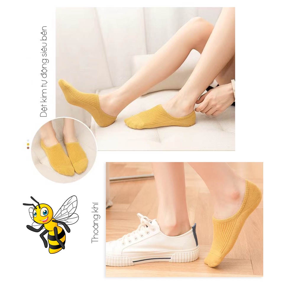 Tất vớ nữ cổ lười, chất liệu cotton phong cách basic Hàn Quốc - Ekiu Shop