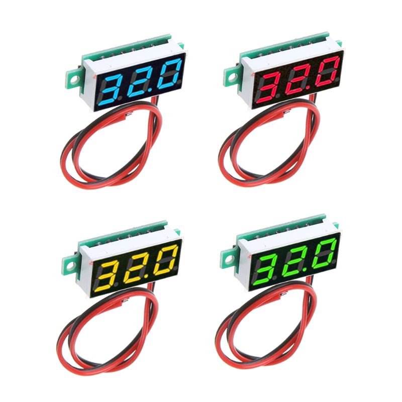 Máy kiểm tra điện màn hình kỹ thuật số LED hai dây OXXGGKAO cho đồng hồ đo Vôn kế DC2 5V 30V có kết nối ngược cho Pr