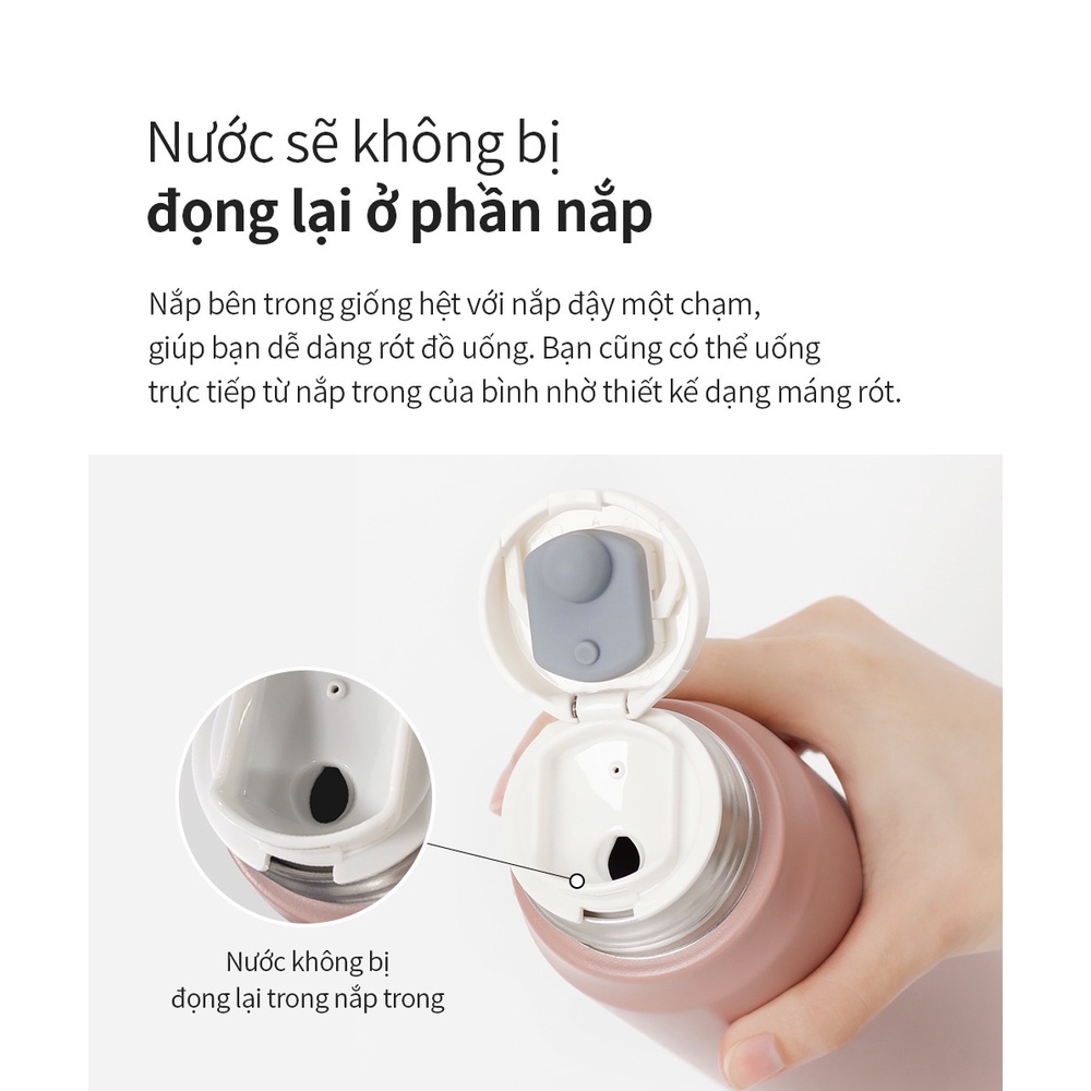 Bình giữ nhiệt LocknLock 505ml Maman Cup Vacuum Bottle LHC1487 , Nắp dùng làm cốc nước uống - K-MALL