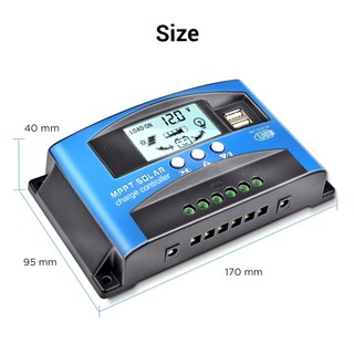 Ảnh 5 – MPPT 30A/60A 12V/24V Tự động lấy nét theo dõi bảng điều khiển năng lượng mặt trời Bộ điều chỉnh sạc với cổng USB ké