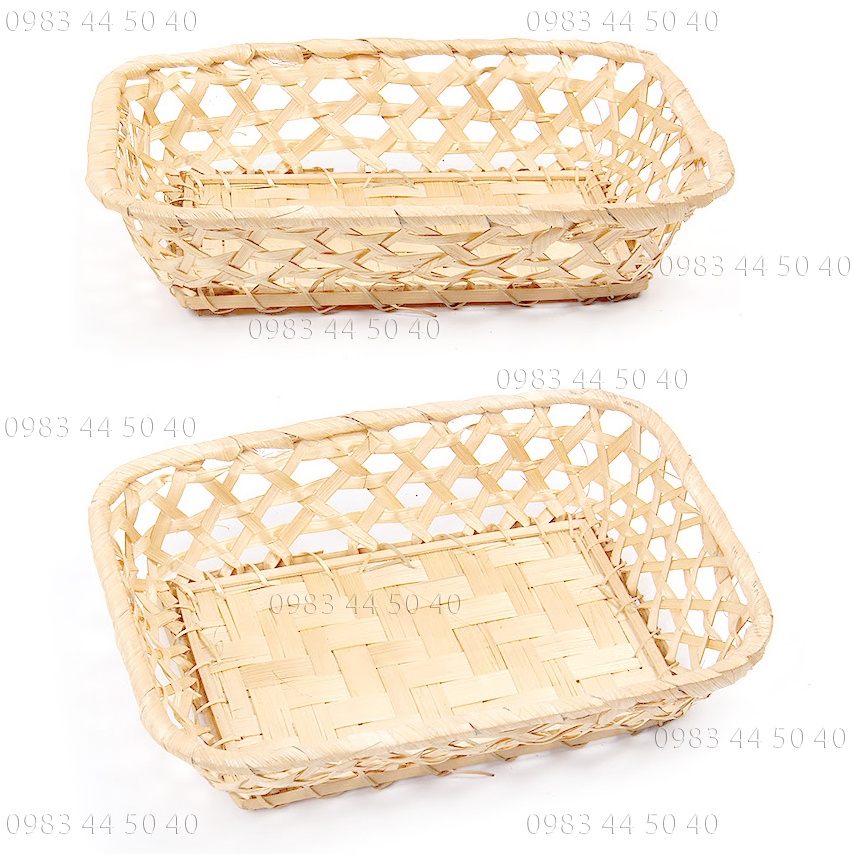 Khay tre l Rổ tre CN đan thưa (trắng) để vật dụng, phụ kiện kiện trang ...